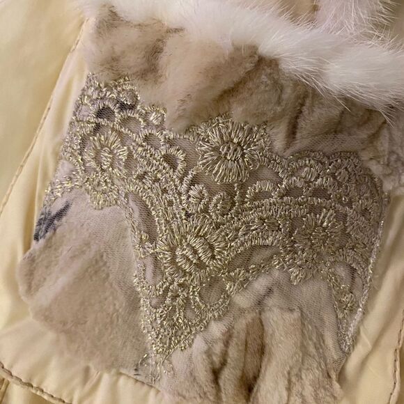 Roccobarocco real mink detailed puffer jacket, size 6 - Picture 13 of 15